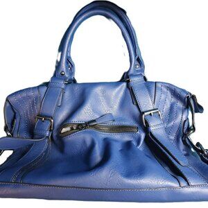 Black Rivet Blue Leather Purse